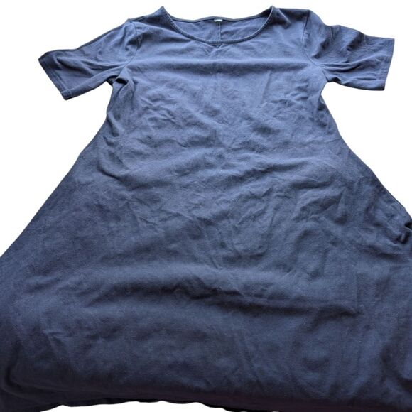 Navy Blue  Short Sleeve Flared T Shirt Dress With Pockets M - Picture 8 of 8